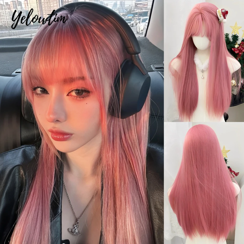 YELOWTIM Long Straight Synthetic Wigs with Bangs Blue Pink Cosplay Party Lolita Hair Wigs for Women Natural Heat Resistant Wig
YELOWTIM Long Straight Synthetic Wigs with Bangs Blue Pink Cosplay Party Lolita Hair Wigs for Women Natural Heat Resistant Wig