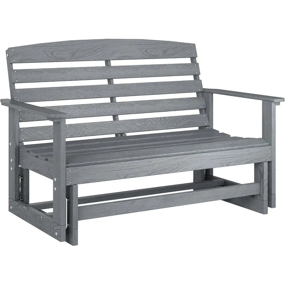 Двухместное кресло-качалка: уличная скамья-глайдер для патио со спинкой из рейловой доски в состаренном сером цвете
Двухместное кресло-качалка: уличная скамья-глайдер для патио со спинкой из рейловой доски в состаренном сером цвете