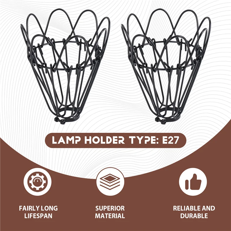 A76K Adjustable Wire Cage Lampshade, 2 Pack Metal Bird Cage Bulb Guard Island Pendant Lighting Fixture Drop Lamp Holder
A76K Adjustable Wire Cage Lampshade, 2 Pack Metal Bird Cage Bulb Guard Island Pendant Lighting Fixture Drop Lamp Holder