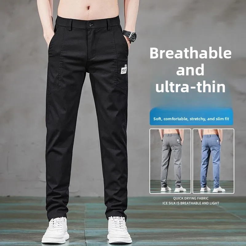 Men's Summer Thin Elastic Casual Pants Straight Leg Slim Fit Spor Lightweight Long Trousers Spring Summer Trendy Trousers
Men's Summer Thin Elastic Casual Pants Straight Leg Slim Fit Spor Lightweight Long Trousers Spring Summer Trendy Trousers