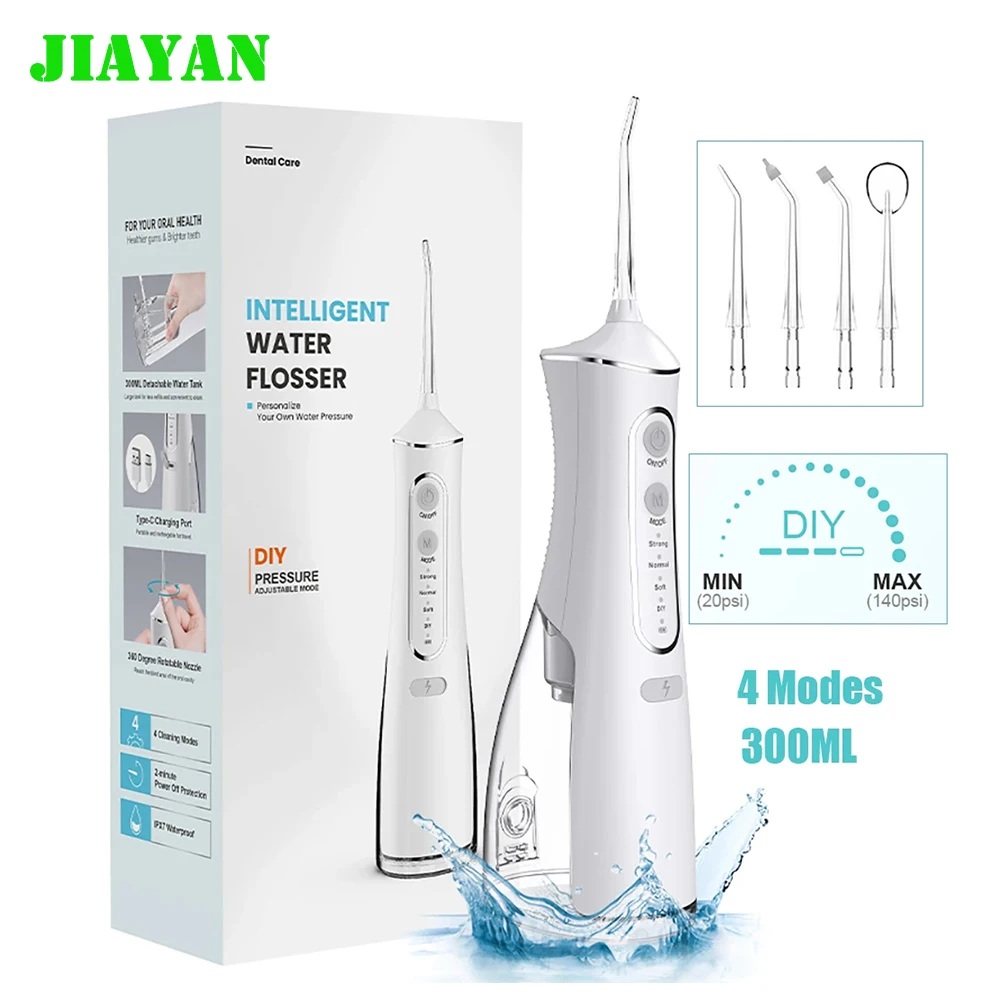 JIAYAN Floss Oral Rinse DIY PSI Dental Water Jet For Teeth Cleaning 300ml 4 Modes Portable Powerful Oral Cleaning
JIAYAN Floss Oral Rinse DIY PSI Dental Water Jet For Teeth Cleaning 300ml 4 Modes Portable Powerful Oral Cleaning