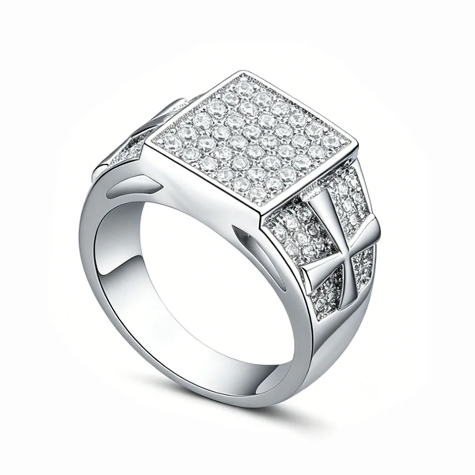 VANAXIN Hip Hop Square Cross Signet Ring Full Sparkling Zircon Platinum Plated Men's Statement Geometric Jewelry
VANAXIN Hip Hop Square Cross Signet Ring Full Sparkling Zircon Platinum Plated Men's Statement Geometric Jewelry