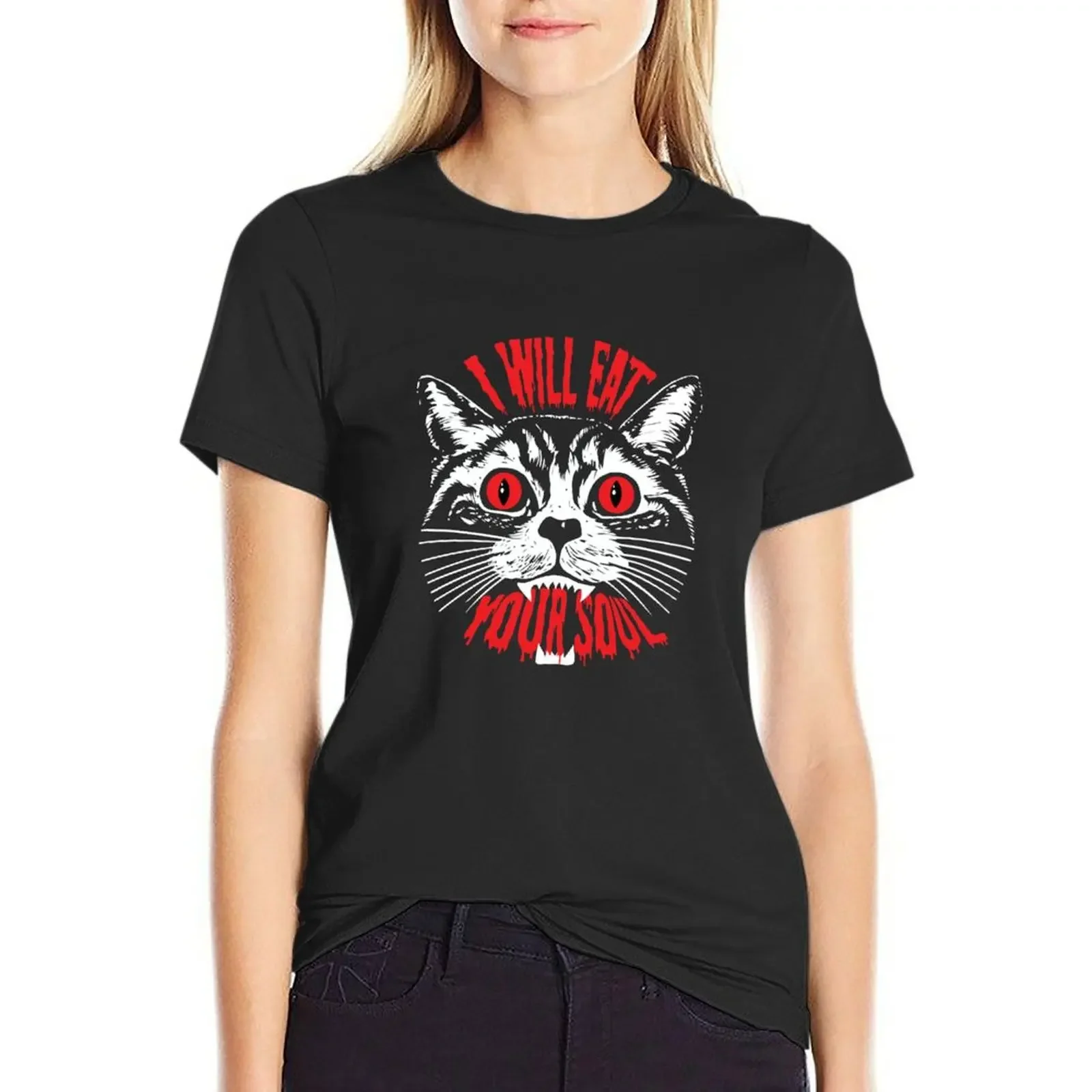 I Will Eat Your Soul Satanic Cat Spooky Halloween design T-Shirt oversized quick-drying t shirt Women
I Will Eat Your Soul Satanic Cat Spooky Halloween design T-Shirt oversized quick-drying t shirt Women