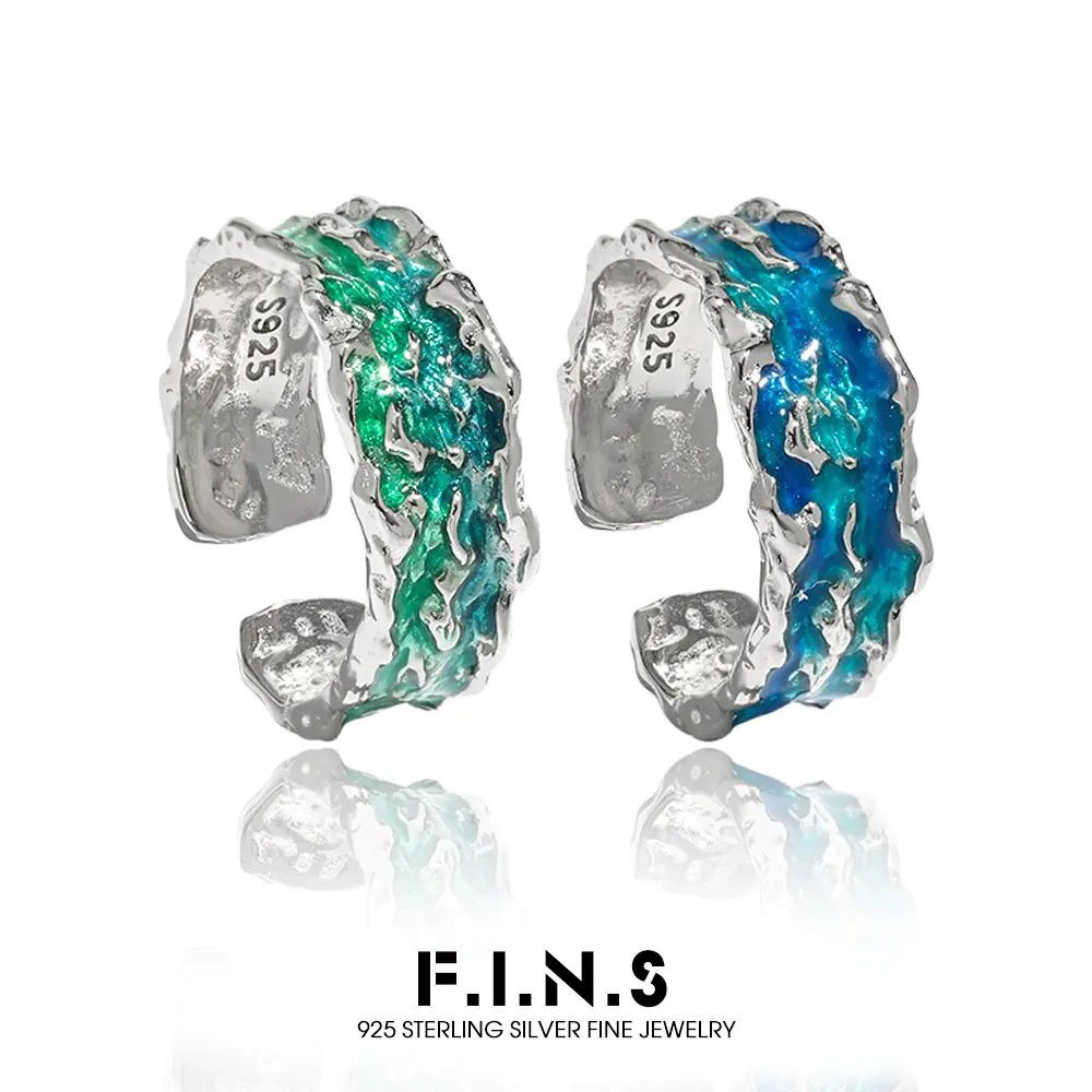F.I.N.S Chic Unique 925 Sterling Silver Rings for Women Irregular Uneven Green Blue Drop Glaze Open Finger Fine Jewelry Gifts
F.I.N.S Chic Unique 925 Sterling Silver Rings for Women Irregular Uneven Green Blue Drop Glaze Open Finger Fine Jewelry Gifts