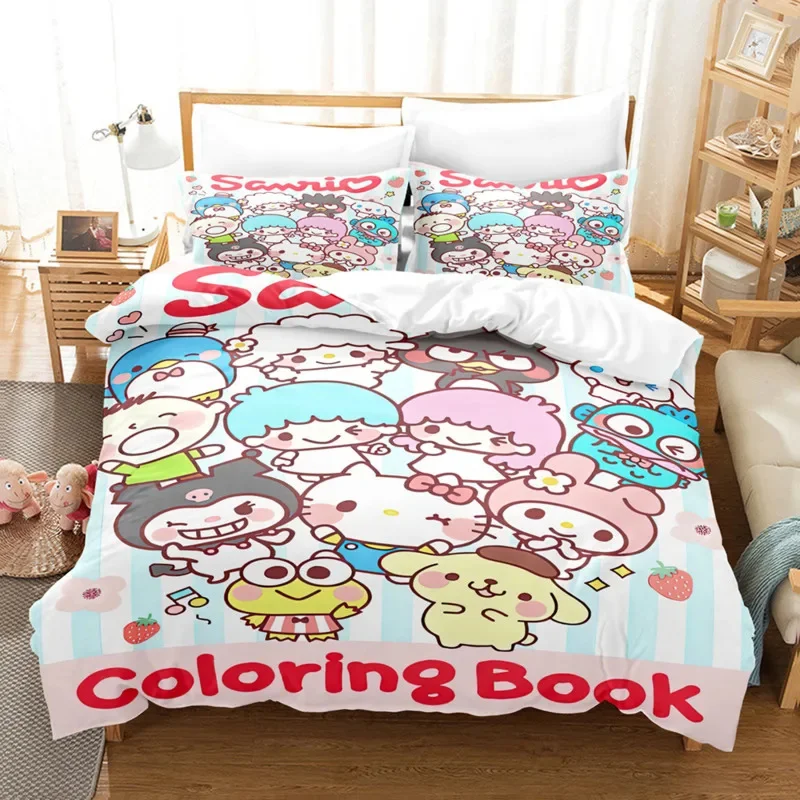Пододеяльник Sanrio Hello Kitty Kuromi, постельное белье, набор из нескольких предметов, красочный и блестящий мультяшный анимационный детский
Пододеяльник Sanrio Hello Kitty Kuromi, постельное белье, набор из нескольких предметов, красочный и блестящий мультяшный анимационный детский