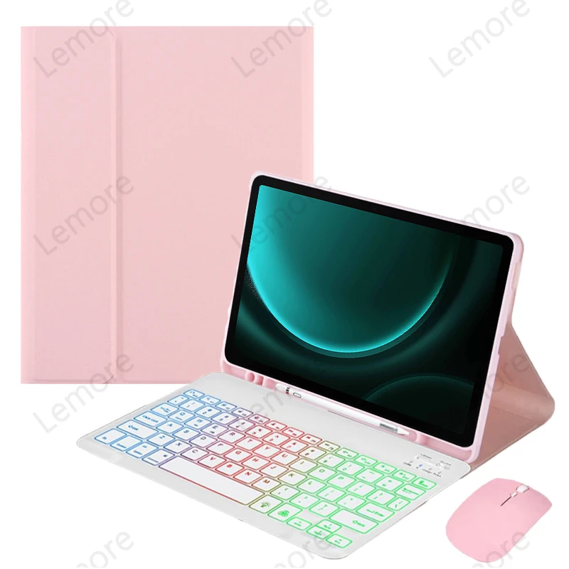 Чехол с клавиатурой с радужной подсветкой для Samsung Galaxy Tab S9 FE 10.9 дюймов SM-X510 SM-X516B, чехол-подставка с отсеком для стилуса
Чехол с клавиатурой с радужной подсветкой для Samsung Galaxy Tab S9 FE 10.9 дюймов SM-X510 SM-X516B, чехол-подставка с отсеком для стилуса