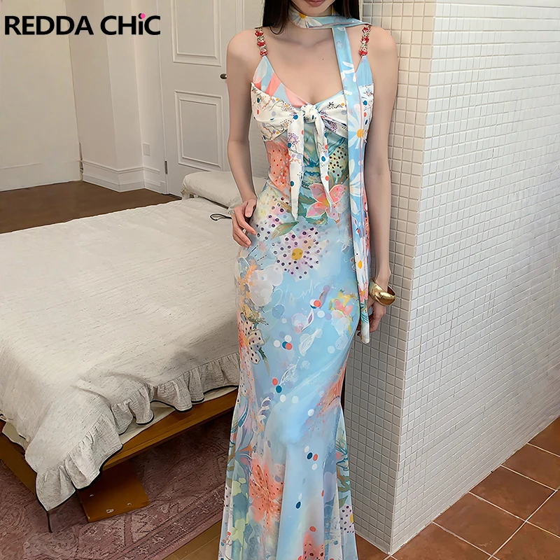 ReddaChic Boho Printing Scarf Dress Summer Floral Twist Corset V-neck Cami Maxi Mermaid Bodycon Retro Vacation Women Clothing
ReddaChic Boho Printing Scarf Dress Summer Floral Twist Corset V-neck Cami Maxi Mermaid Bodycon Retro Vacation Women Clothing