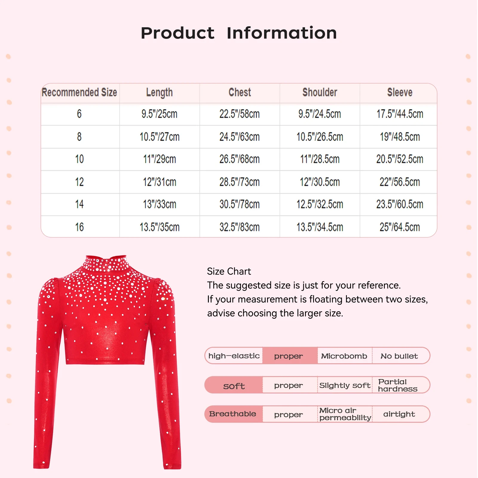Kids Girls Dance Crop Tops Long Sleeve Sparkling Rhinestones Top for Ballet Gymnastics Skating Stage Performance Dance Wear
Kids Girls Dance Crop Tops Long Sleeve Sparkling Rhinestones Top for Ballet Gymnastics Skating Stage Performance Dance Wear