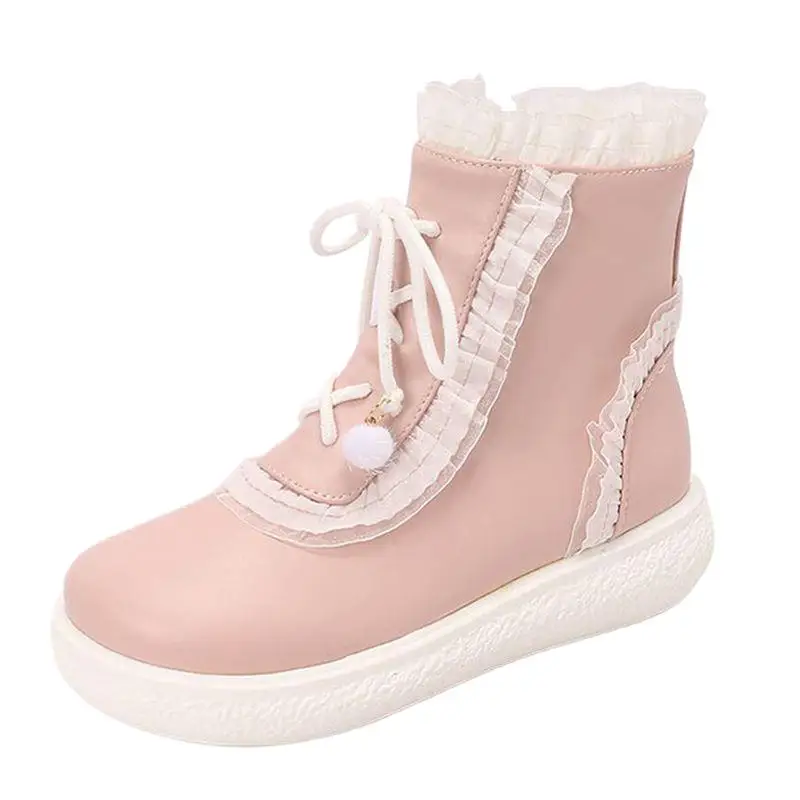 ASILETO 2024 New Design Girls Ankle Boots Round Toe Flats Zipper Lace Up Mixed Plus Size 41 42 43 Sweet Soft Daily Women Bota
ASILETO 2024 New Design Girls Ankle Boots Round Toe Flats Zipper Lace Up Mixed Plus Size 41 42 43 Sweet Soft Daily Women Bota