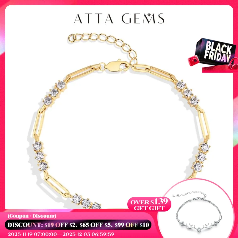 ATTAGEMS 3.0mm Round Cut Moissanite Bracelets for Women Men DVVS1 Lab Diamond Real S925 Silver Engagement Wedding Jewelry 16+3cm
ATTAGEMS 3.0mm Round Cut Moissanite Bracelets for Women Men DVVS1 Lab Diamond Real S925 Silver Engagement Wedding Jewelry 16+3cm