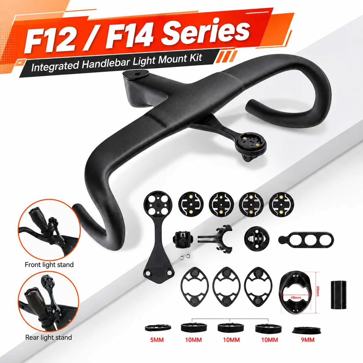 T800 Carbon Integrated Handlebar for F12 F14 With Logo Internal Cable Routing Aero Road Bike Stem 4° Flare 125mm Drop 80mm Reach
T800 Carbon Integrated Handlebar for F12 F14 With Logo Internal Cable Routing Aero Road Bike Stem 4° Flare 125mm Drop 80mm Reach