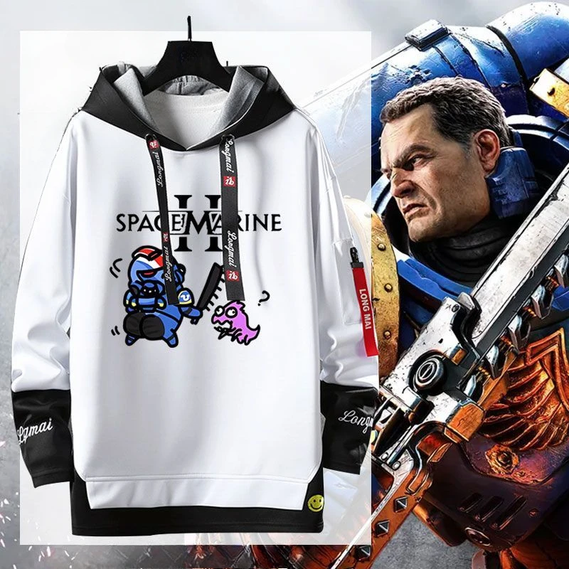 Warhammer 40000 Emperor's Children Night Lords cartoon print creative student patchwork simple loose hooded sweatshirt gift.
Warhammer 40000 Emperor's Children Night Lords cartoon print creative student patchwork simple loose hooded sweatshirt gift.