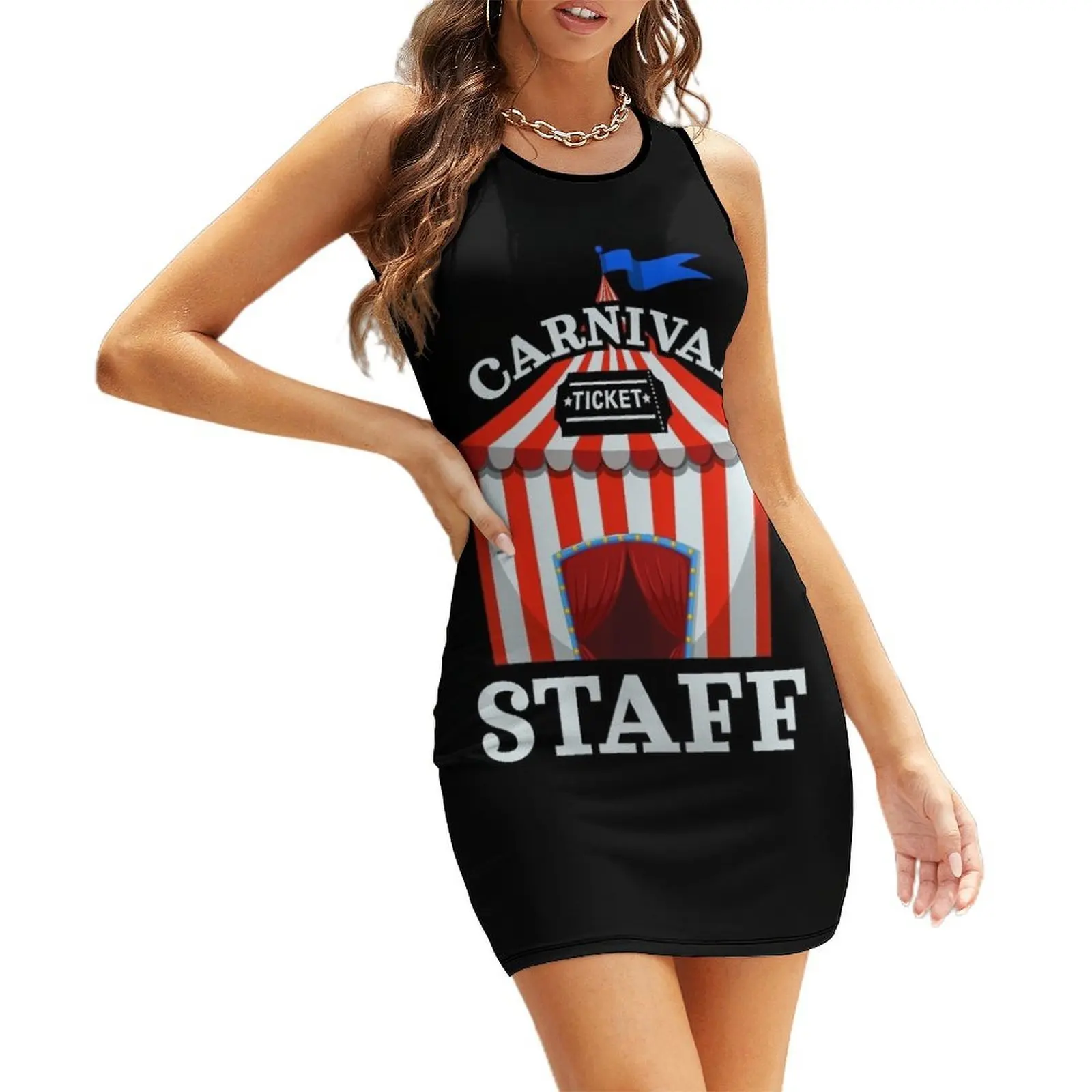 Funny Carnival Staff Circus Event Crew Ringmaster Lover Sleeveless Sundress woman dress cocktail dresses Women's evening dress 
Funny Carnival Staff Circus Event Crew Ringmaster Lover Sleeveless Sundress woman dress cocktail dresses Women's evening dress