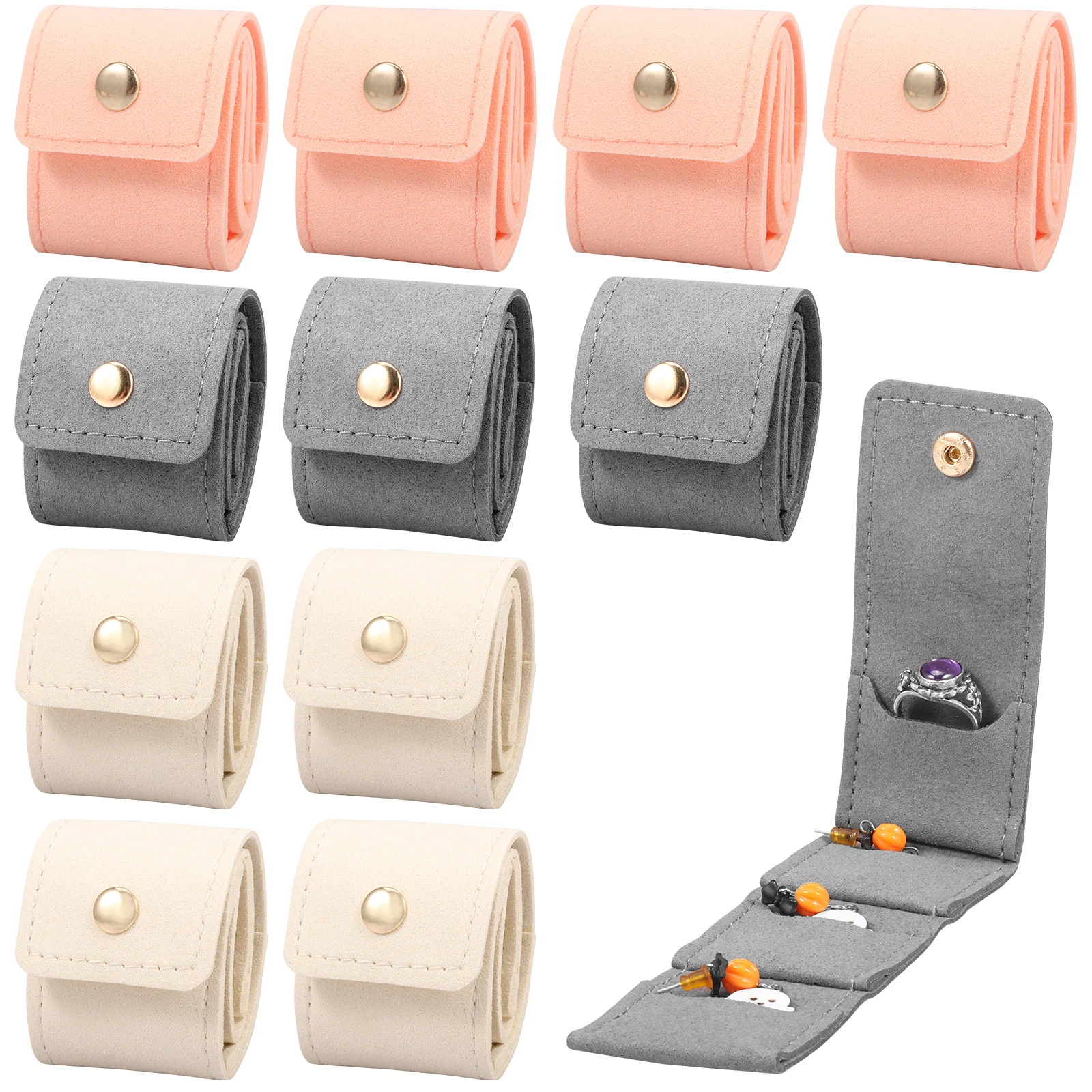 12Pcs Mini Travel Jewelry Bag Foldable Leather Small Travel Jewelry Organizer Case with Metal Buckle for Earring Ring Necklace
12Pcs Mini Travel Jewelry Bag Foldable Leather Small Travel Jewelry Organizer Case with Metal Buckle for Earring Ring Necklace