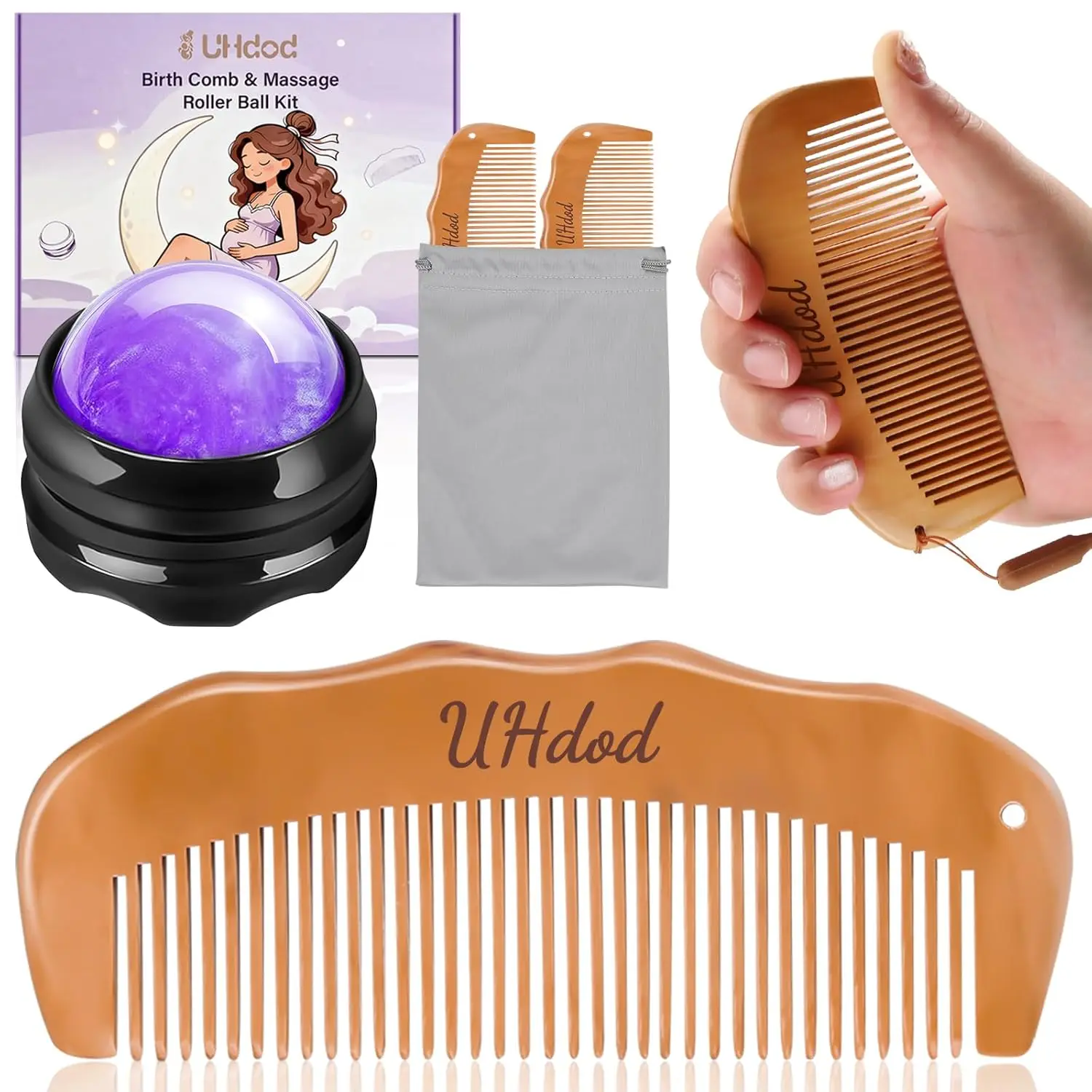 Wooden Labor Comb & Massage Roller Ball Set, Natural Birth Essentials for Hospital Bag, Acupressure Pain Relief Gift for Pregnant Mom
Wooden Labor Comb & Massage Roller Ball Set, Natural Birth Essentials for Hospital Bag, Acupressure Pain Relief Gift for Pregnant Mom