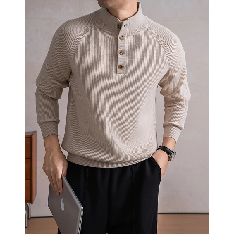 Heavy Weight Jumper Men 2025 Winter Thick Korean Trendy Stand Collar Sweater 4 Buttons Wool Blend Knit Clothes Pullover WarmTops
Heavy Weight Jumper Men 2025 Winter Thick Korean Trendy Stand Collar Sweater 4 Buttons Wool Blend Knit Clothes Pullover WarmTops