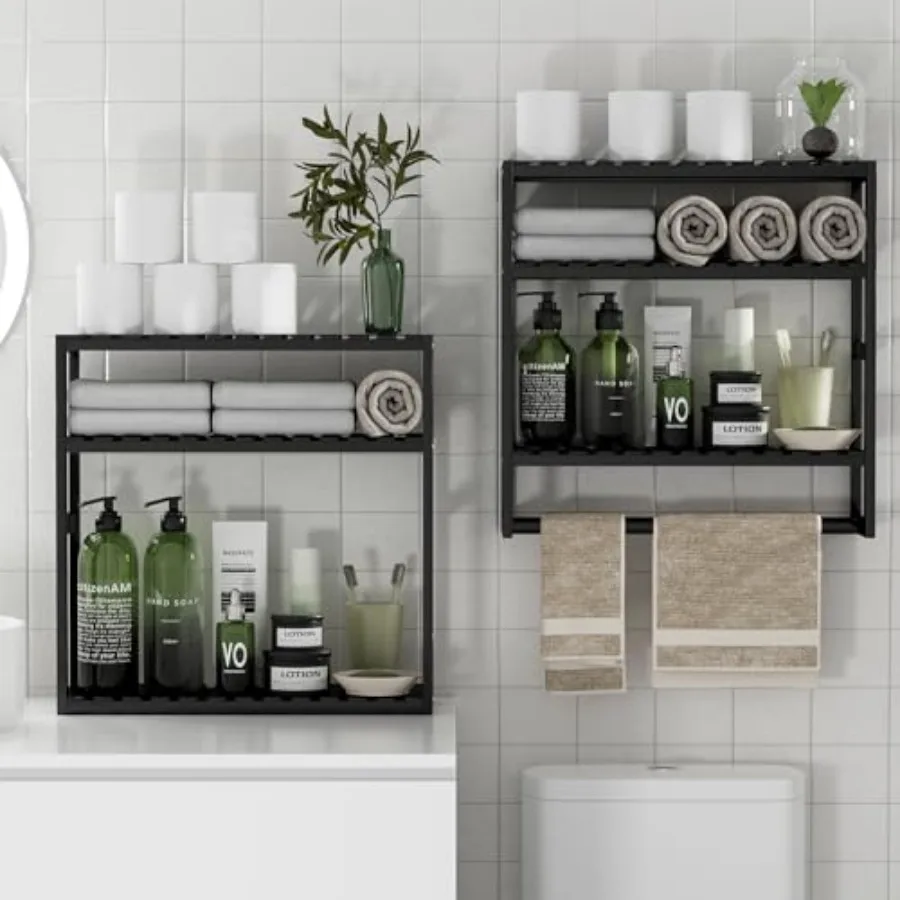 Towel Rack Bathroom Storage Shelves Over The Toilet with Towel Bar 100% Bamboo Adjustable Height Floating Shelf Wall Shower She
Towel Rack Bathroom Storage Shelves Over The Toilet with Towel Bar 100% Bamboo Adjustable Height Floating Shelf Wall Shower She
