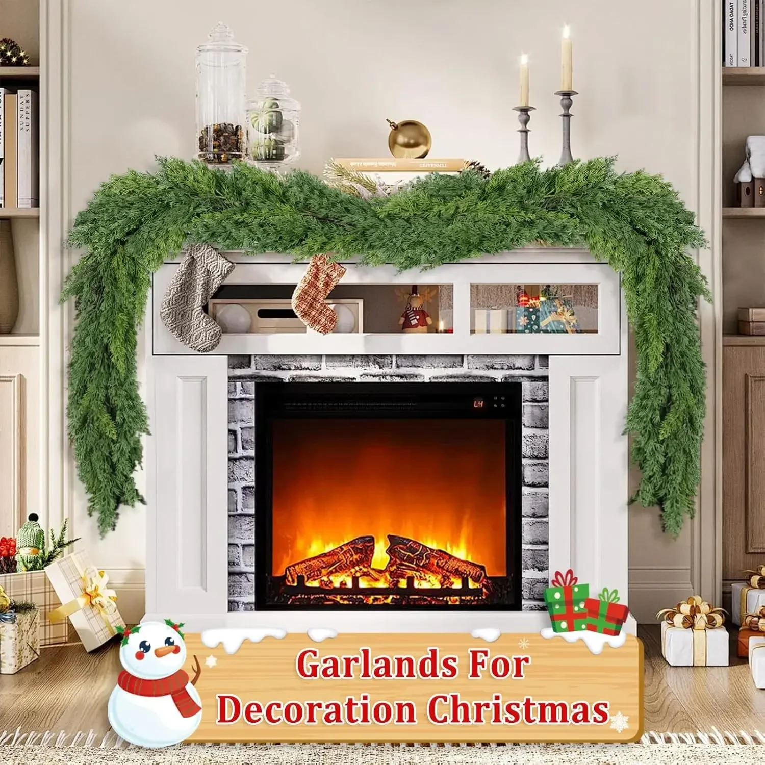 9 Ft Real Touch Christmas Garland Indoor with Pine Cone,Thick and Lush,Soft Bendable Mantle Garland Christmas, Lifelike Cedar
9 Ft Real Touch Christmas Garland Indoor with Pine Cone,Thick and Lush,Soft Bendable Mantle Garland Christmas, Lifelike Cedar