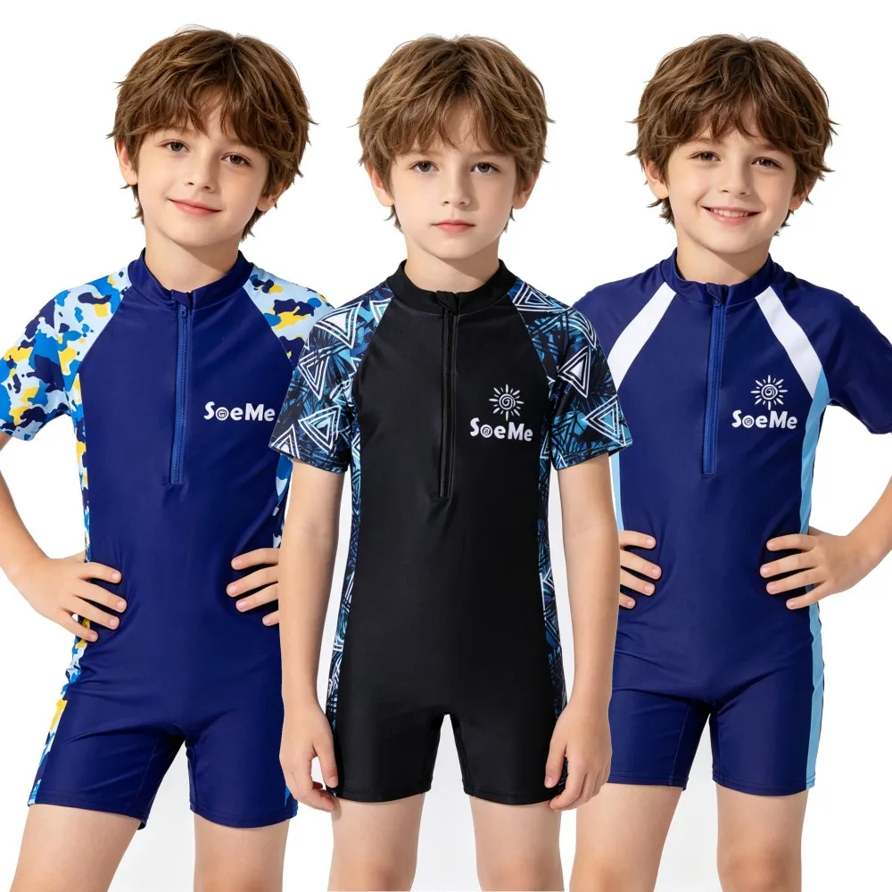 Boys Navy Camo Print One Piece Swimwear Short Sleeve Zipper Rash Guard Kids Quick Dry Bathing Suit Children Swimsuit 2-12Y
Boys Navy Camo Print One Piece Swimwear Short Sleeve Zipper Rash Guard Kids Quick Dry Bathing Suit Children Swimsuit 2-12Y