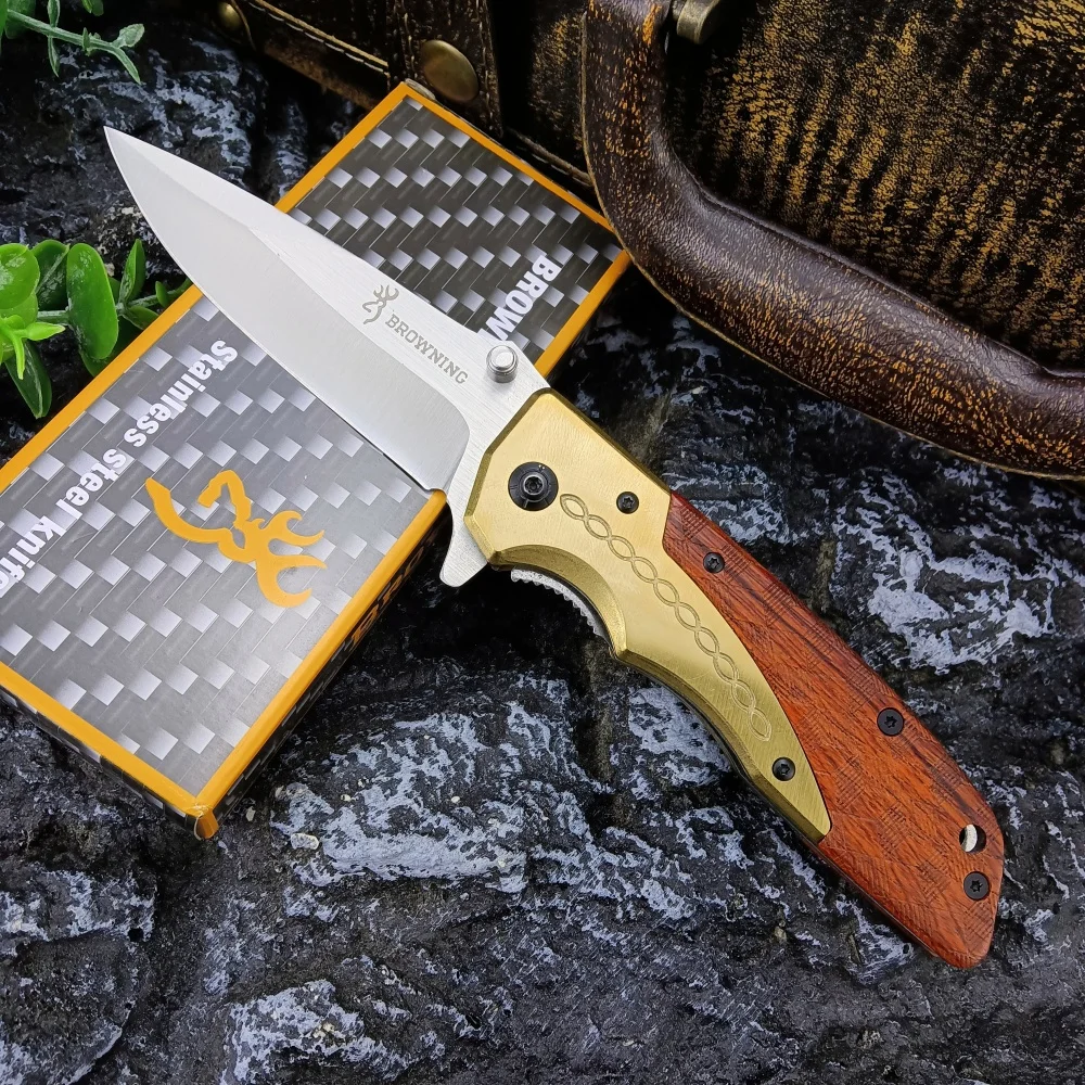 DA77 Portable Folding Knife 5Cr13Mov Steel Blade Brass + Color Wood Handle Outdoor Camping Survival Practical EDC Cutting Knife
DA77 Portable Folding Knife 5Cr13Mov Steel Blade Brass + Color Wood Handle Outdoor Camping Survival Practical EDC Cutting Knife