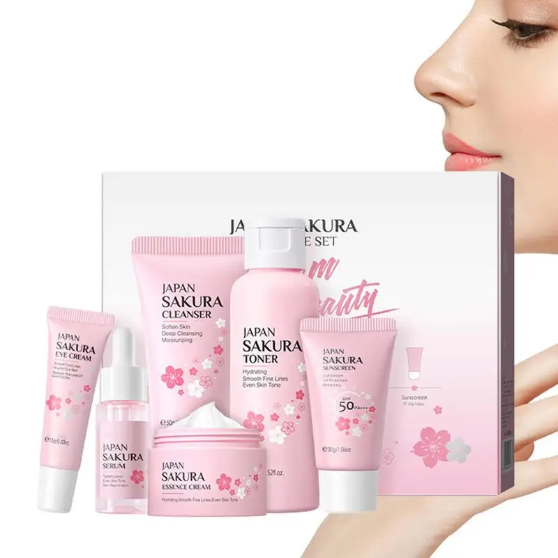6Pcs/set Cherry Blossoms Skin Care Set Moisturizing Facial Skin Care Kit New Year Gift Box For Women Brightening
6Pcs/set Cherry Blossoms Skin Care Set Moisturizing Facial Skin Care Kit New Year Gift Box For Women Brightening