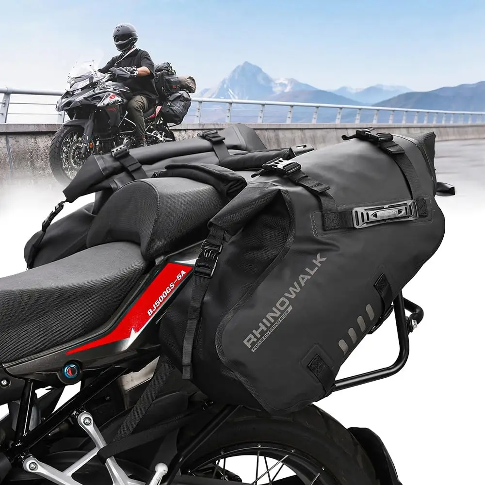 Waterproof Anti-Vibration Motorcycle Saddle Bags 28L Pair for Adventure Sport Bike Racks
Waterproof Anti-Vibration Motorcycle Saddle Bags 28L Pair for Adventure Sport Bike Racks