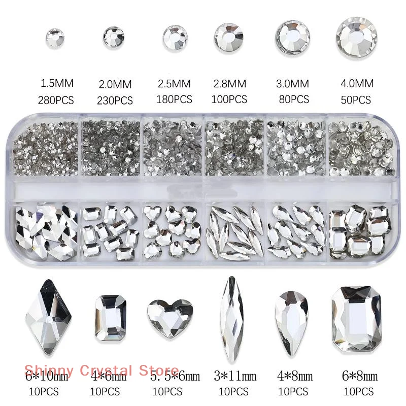 12Grids Luxury Nail Rhinestones Nail Charms Glitter Crystal Jewelry Gems Nail Art Decoration DIY Manicure Rhinestones
12Grids Luxury Nail Rhinestones Nail Charms Glitter Crystal Jewelry Gems Nail Art Decoration DIY Manicure Rhinestones