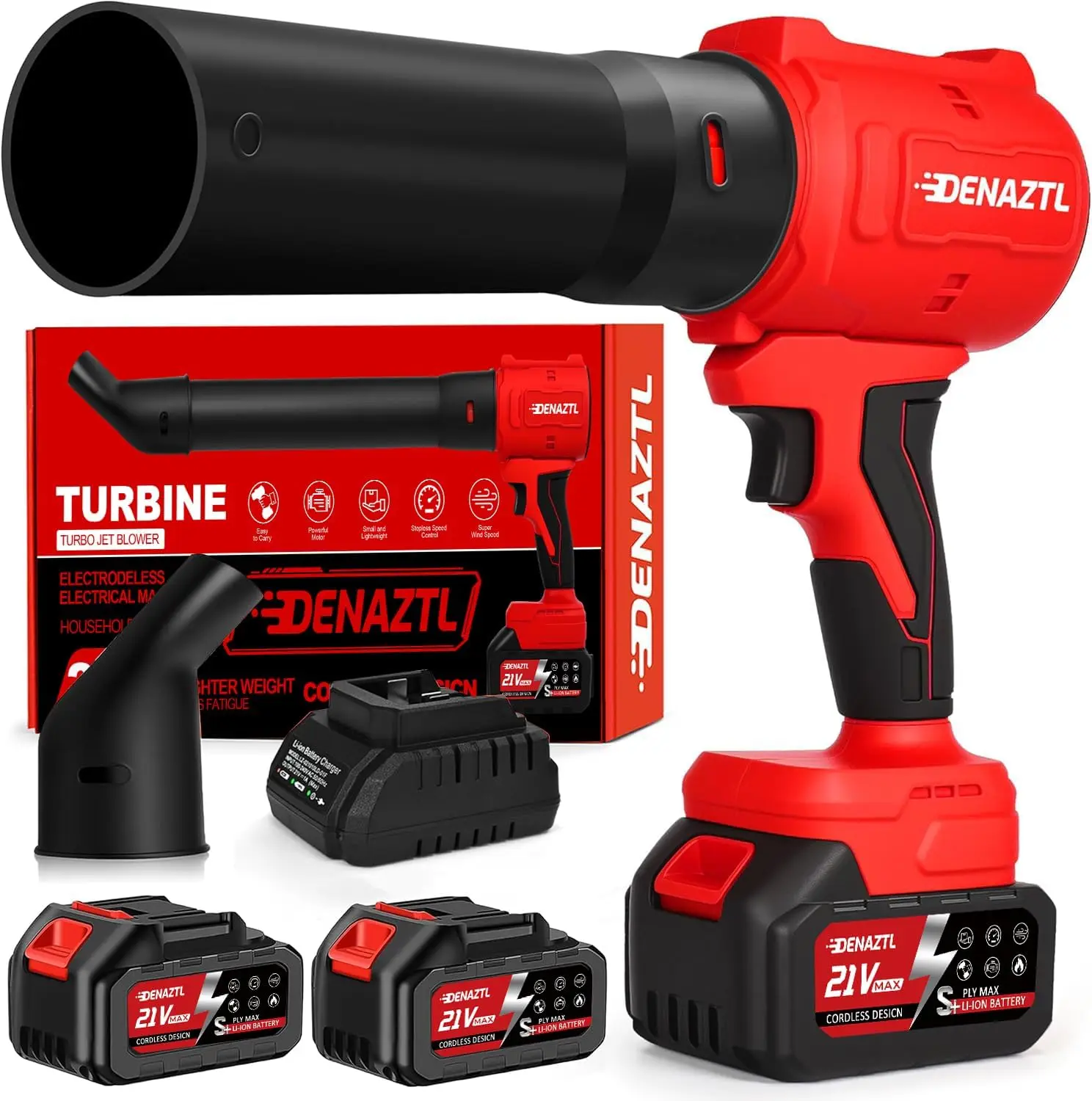 Cordless Leaf Blower 650CFM 160MPH, 2X 4.0Ah Batteries & Charger, Lightweight for Seniors, 2 Nozzles, Yard Garden Tool
Cordless Leaf Blower 650CFM 160MPH, 2X 4.0Ah Batteries & Charger, Lightweight for Seniors, 2 Nozzles, Yard Garden Tool