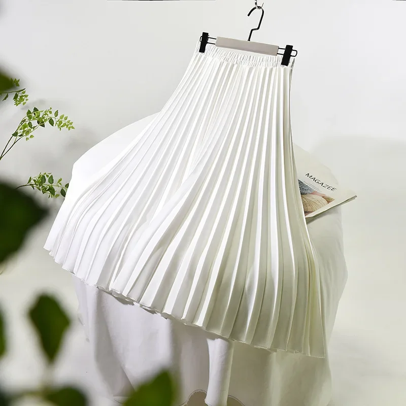 Women A-Line Spring Pleated Skirt Elegant Stretch High Waist Long Skirt Femme Elegant Faldas Jupe Saia Women White Skirts P370
Women A-Line Spring Pleated Skirt Elegant Stretch High Waist Long Skirt Femme Elegant Faldas Jupe Saia Women White Skirts P370