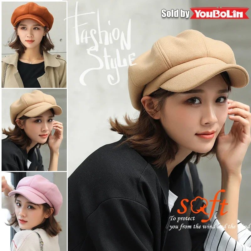 Woolen Beret for Women, Autumn/Winter Black Duckbill Hat, Trendy Retro Painter Korean Style British Octagonal Hat
Woolen Beret for Women, Autumn/Winter Black Duckbill Hat, Trendy Retro Painter Korean Style British Octagonal Hat