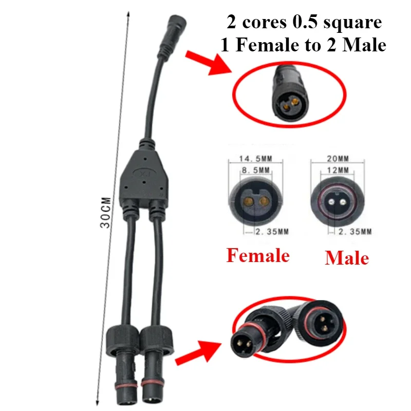 1pcs Customized ip67 2-core 0.5 square 1 Male 2 Female / 1 Female 2 Male Special for solar photovoltaicoutdoor connection cable
1pcs Customized ip67 2-core 0.5 square 1 Male 2 Female / 1 Female 2 Male Special for solar photovoltaicoutdoor connection cable