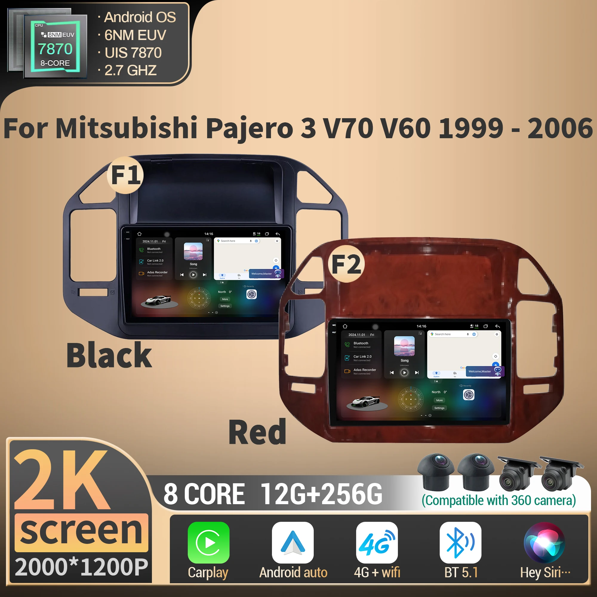 For Mitsubishi Pajero 3 V70 V60 1999-2006 Car Radio Multimedia Wireless BT CarPlay 4G GPS CPU 7870 Android 2K QLED Screen
For Mitsubishi Pajero 3 V70 V60 1999-2006 Car Radio Multimedia Wireless BT CarPlay 4G GPS CPU 7870 Android 2K QLED Screen