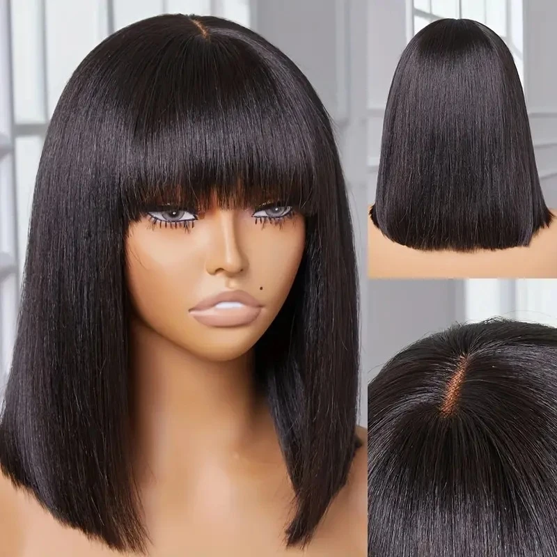 European and American fashion bangs medium-length , full head cover, bob wig
European and American fashion bangs medium-length , full head cover, bob wig