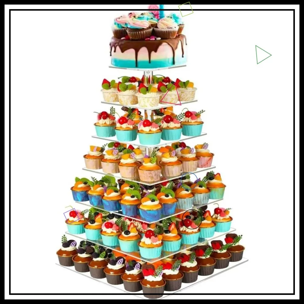 7-Tier Acrylic Cupcake Stand, Holds 100 Cupcakes, Cake & Dessert Tower for Weddings & Parties
7-Tier Acrylic Cupcake Stand, Holds 100 Cupcakes, Cake & Dessert Tower for Weddings & Parties