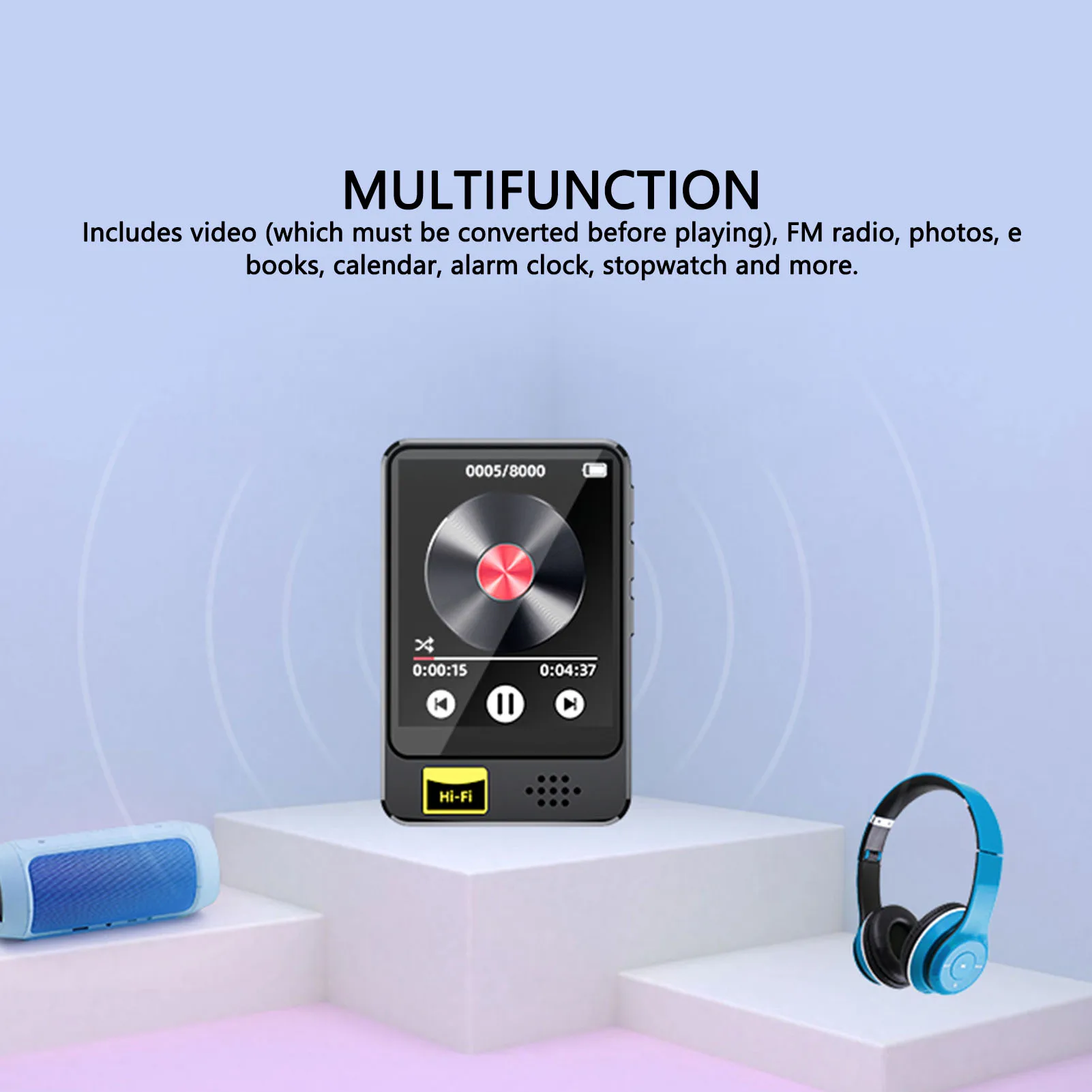 MP3 Player Portable Music Player Calendar Alarm Clock HiFi Sound Bluetooth5.0 1.77 Inch for Sports for Studying
MP3 Player Portable Music Player Calendar Alarm Clock HiFi Sound Bluetooth5.0 1.77 Inch for Sports for Studying