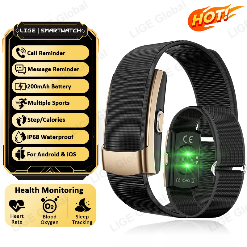 LIGE 2026 Sports Fitness Smart Bracelet Call Vibration Reminder Smartband HRV Blood Oxygen Stress Monitor No Screen Watch 200mAh
LIGE 2026 Sports Fitness Smart Bracelet Call Vibration Reminder Smartband HRV Blood Oxygen Stress Monitor No Screen Watch 200mAh