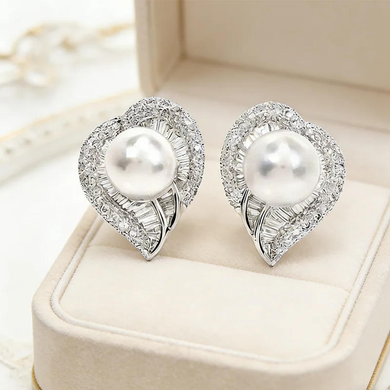 Jianjie Elegant Imitation Pearl Stud Earrings for Women Heart Shape Shining CZ Zirconia Banquet Wedding Ear Dazzling Jewelry
Jianjie Elegant Imitation Pearl Stud Earrings for Women Heart Shape Shining CZ Zirconia Banquet Wedding Ear Dazzling Jewelry