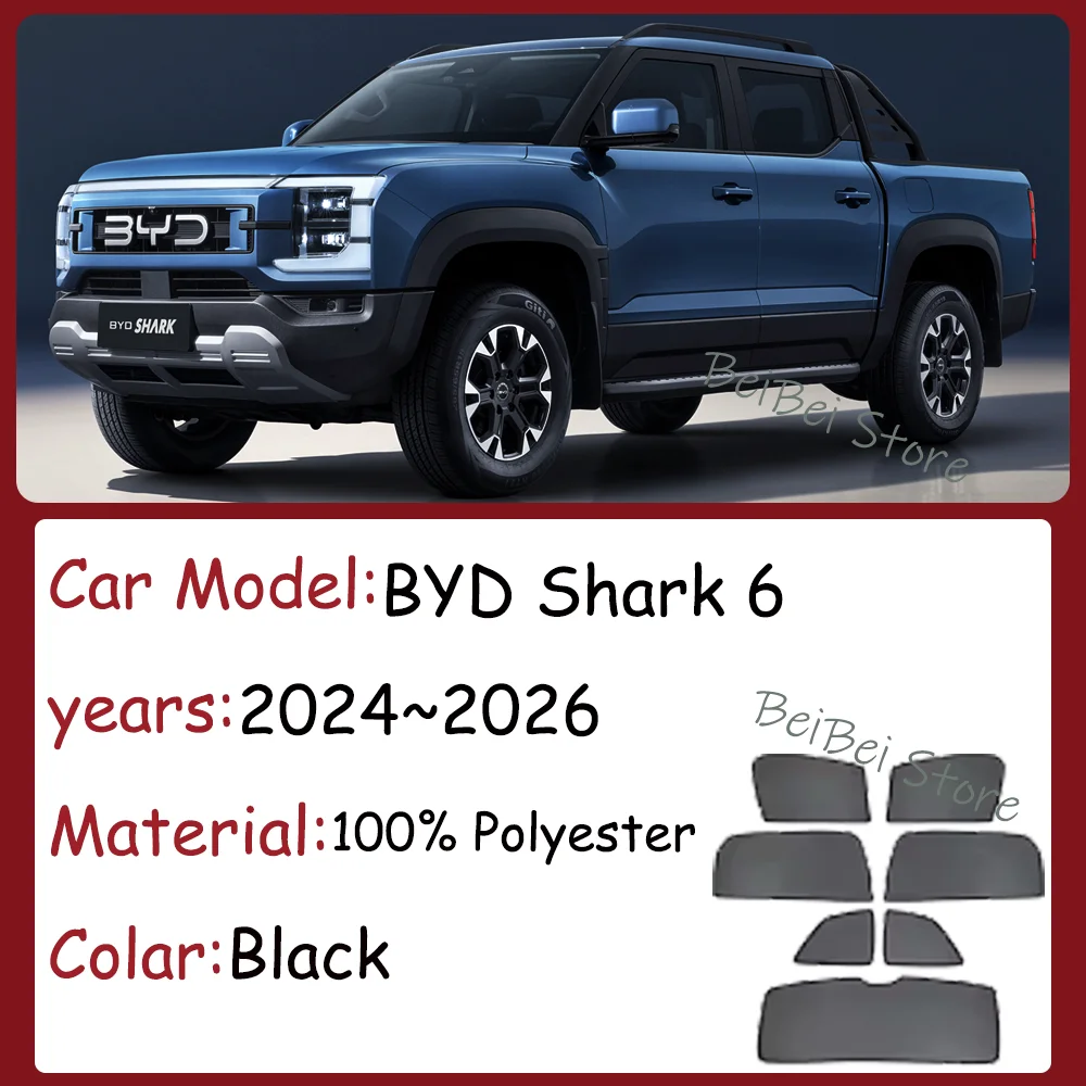 For BYD Shark 6 2024~2026 2025 Car Magnetic Mesh Privacy Sunshade Side Window Sun Shade Protection Interior Accessories
For BYD Shark 6 2024~2026 2025 Car Magnetic Mesh Privacy Sunshade Side Window Sun Shade Protection Interior Accessories