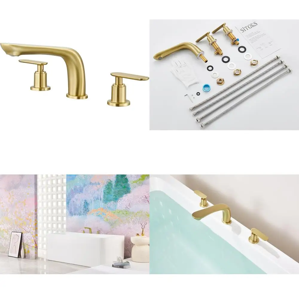 Широко распространенный римский смеситель для ванны из матового никеля с двумя ручками и креплением на палубе с высоким расходом для классических ванн
Широко распространенный римский смеситель для ванны из матового никеля с двумя ручками и креплением на палубе с высоким расходом для классических ванн