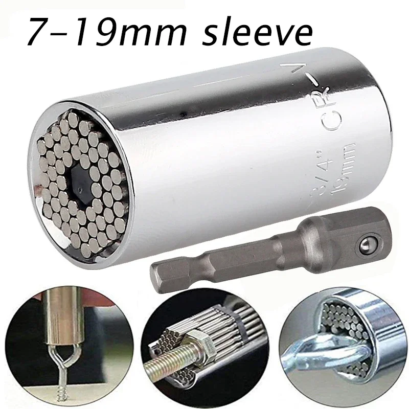 Universal Torque Wrench 7-19mm Socket Head Multifunctional Universal Sleeve Hand Sleeve Portable Tools Set Wrench Set Car Tools
Universal Torque Wrench 7-19mm Socket Head Multifunctional Universal Sleeve Hand Sleeve Portable Tools Set Wrench Set Car Tools
