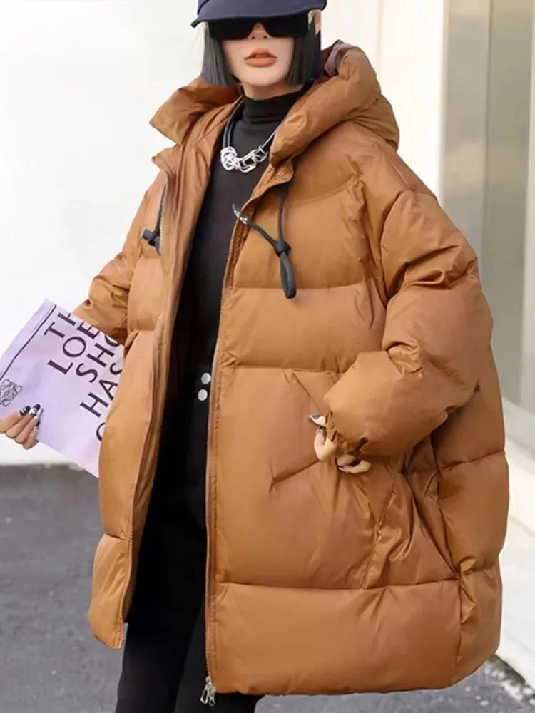 Warm Thick Casual Down Jacket For Women Medium Long Drawstring Hooded Zipper Outwear 2026 Autumn Winter New 23ZAIWK
Warm Thick Casual Down Jacket For Women Medium Long Drawstring Hooded Zipper Outwear 2026 Autumn Winter New 23ZAIWK