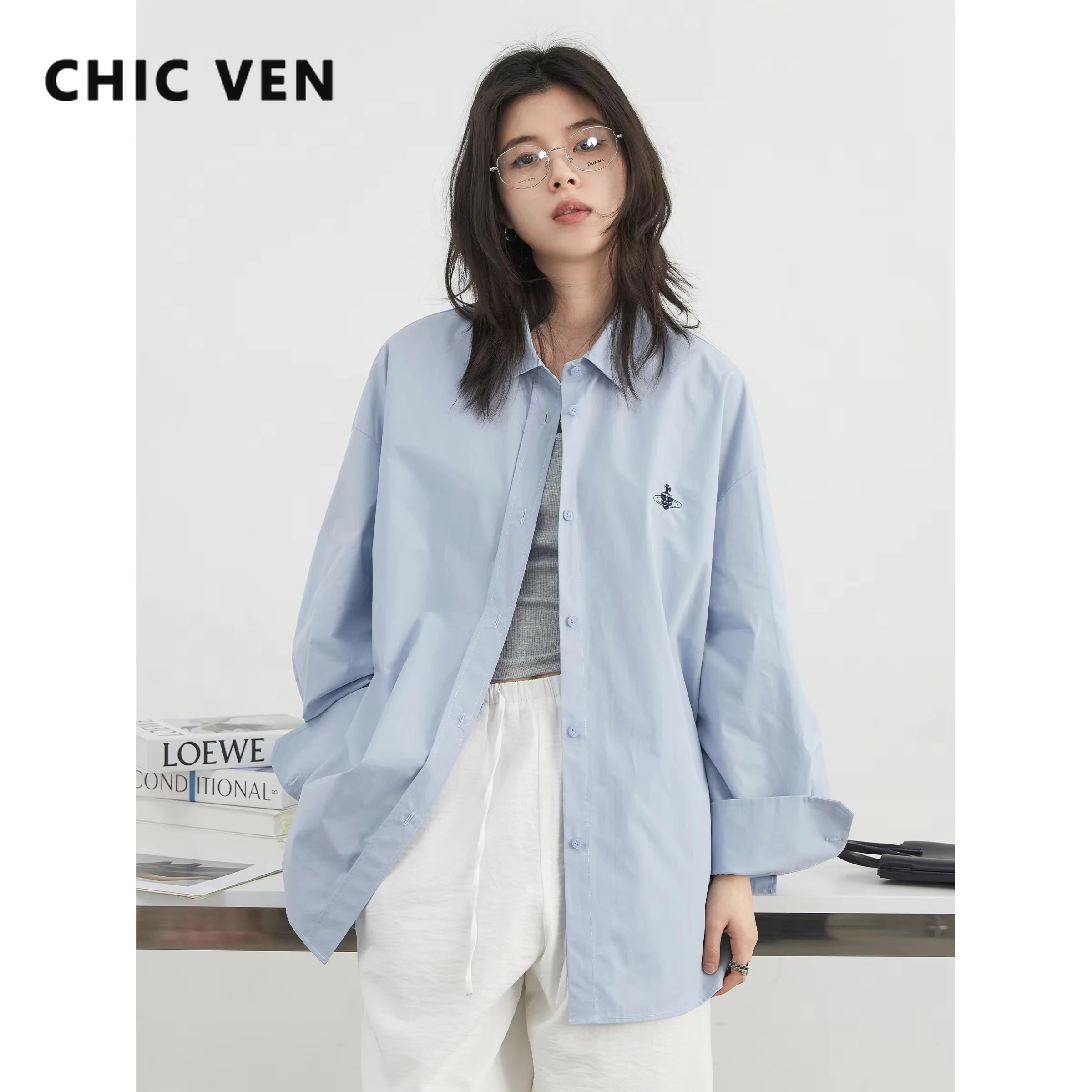 CHIC VEN Women Shirt Loose Casual Long Sleeve Mid Length Blouses Cotton Female Thin Tops Spring Summer 2025 Clothing
CHIC VEN Women Shirt Loose Casual Long Sleeve Mid Length Blouses Cotton Female Thin Tops Spring Summer 2025 Clothing