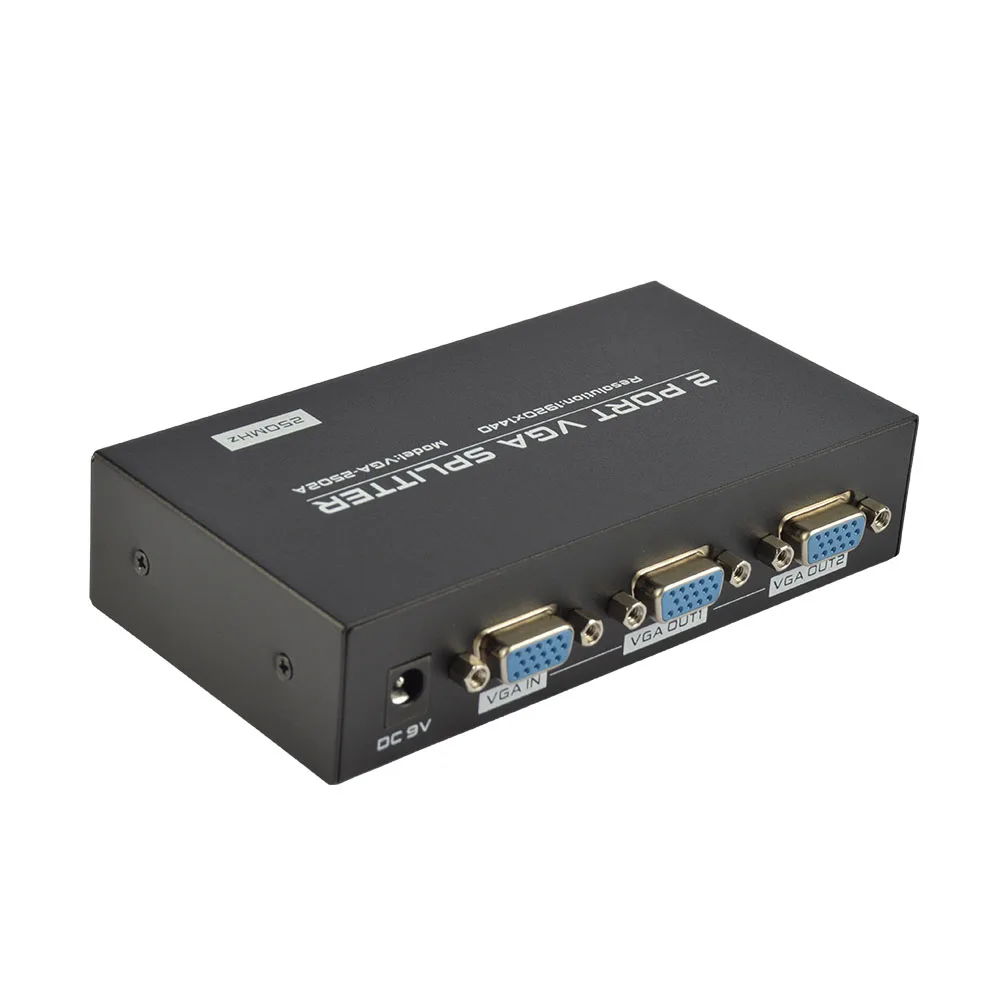 2 PORT VGA Splitter 2 Port 1 in 2 Out High Definition Technology Bandwith 250mHZ Plug and Play
2 PORT VGA Splitter 2 Port 1 in 2 Out High Definition Technology Bandwith 250mHZ Plug and Play