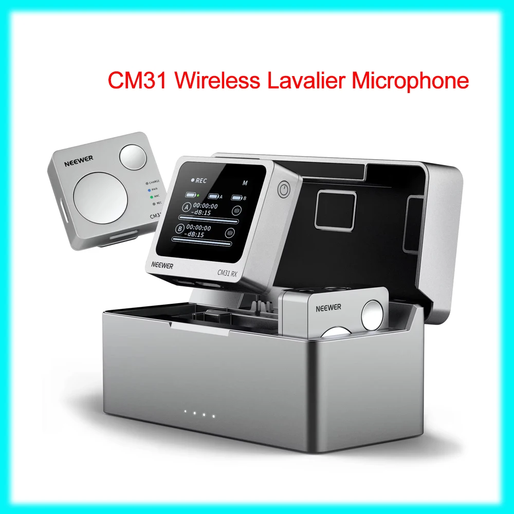 NEEWER CM31 Wireless Lavalier Microphone System Portable Noise Cancellation Mic 300m Stable Transmission for Phone Camera
NEEWER CM31 Wireless Lavalier Microphone System Portable Noise Cancellation Mic 300m Stable Transmission for Phone Camera 