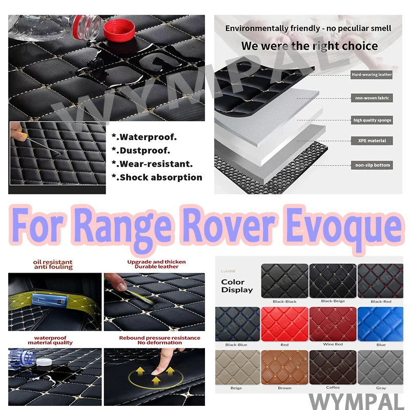 Роскошные автомобильные коврики на заказ для Range Rover Evoque 2012 2013 2014 2015, автокожаные мужские и женские автомобильные коврики, полный комплект автомобильной промышленности 
Роскошные автомобильные коврики на заказ для Range Rover Evoque 2012 2013 2014 2015, автокожаные мужские и женские автомобильные коврики, полный комплект автомобильной промышленности