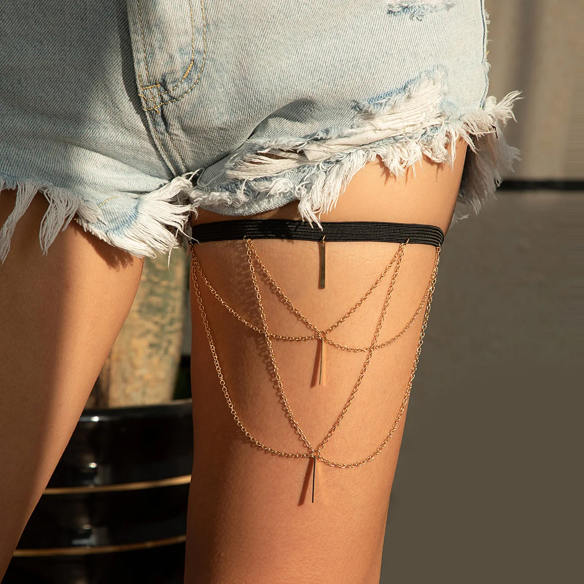 Thigh Chain Elastic Metal Bar Tassel Pendant Summer Beach Vacation Adjustable Gold Tone Sturdy Women Premium Quality
Thigh Chain Elastic Metal Bar Tassel Pendant Summer Beach Vacation Adjustable Gold Tone Sturdy Women Premium Quality