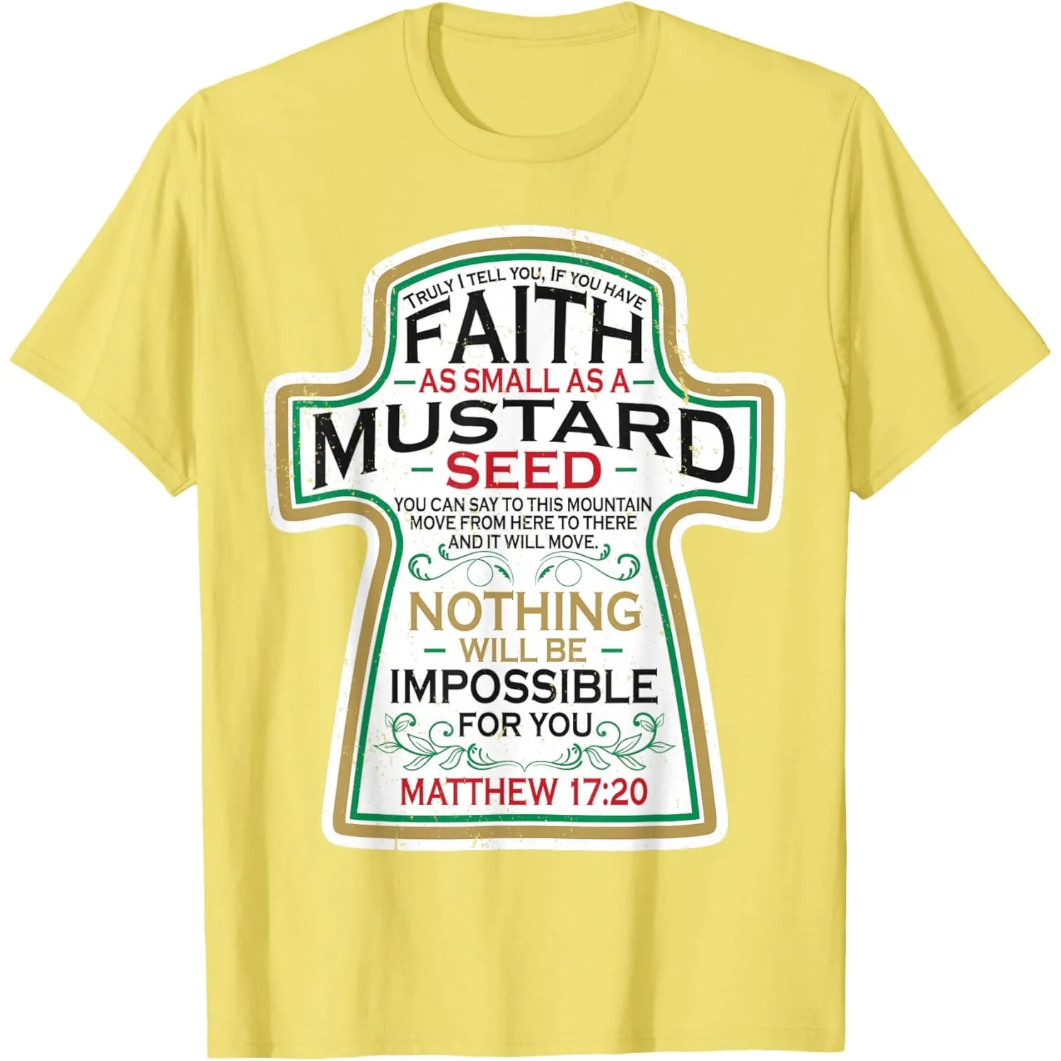 Mustard Seed Faith Christian T-Shirt Matthew 17 20 Religious Graphic Tee for Men
Mustard Seed Faith Christian T-Shirt Matthew 17 20 Religious Graphic Tee for Men