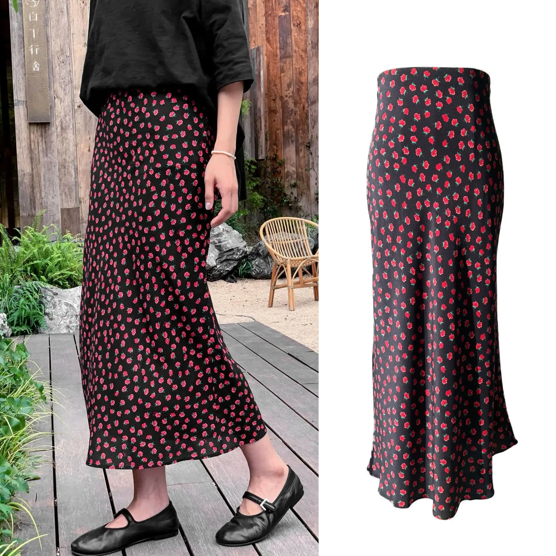 Rose Broken Flowers · Retro Dark Night Rose Skinny Oblique Sand Washed Silk Skirt
Rose Broken Flowers · Retro Dark Night Rose Skinny Oblique Sand Washed Silk Skirt
