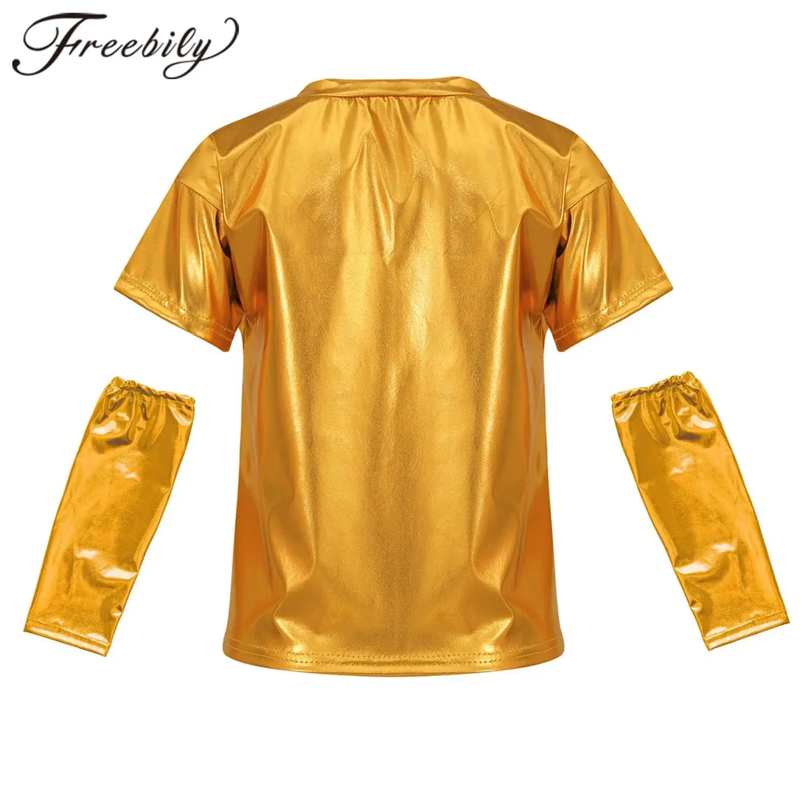 Children Dance Tops Tshirt with Gloves Streetwear Kids T-shirts for Girls Boys Metallic Performance Costume Short Sleeve T-shirt
Children Dance Tops Tshirt with Gloves Streetwear Kids T-shirts for Girls Boys Metallic Performance Costume Short Sleeve T-shirt