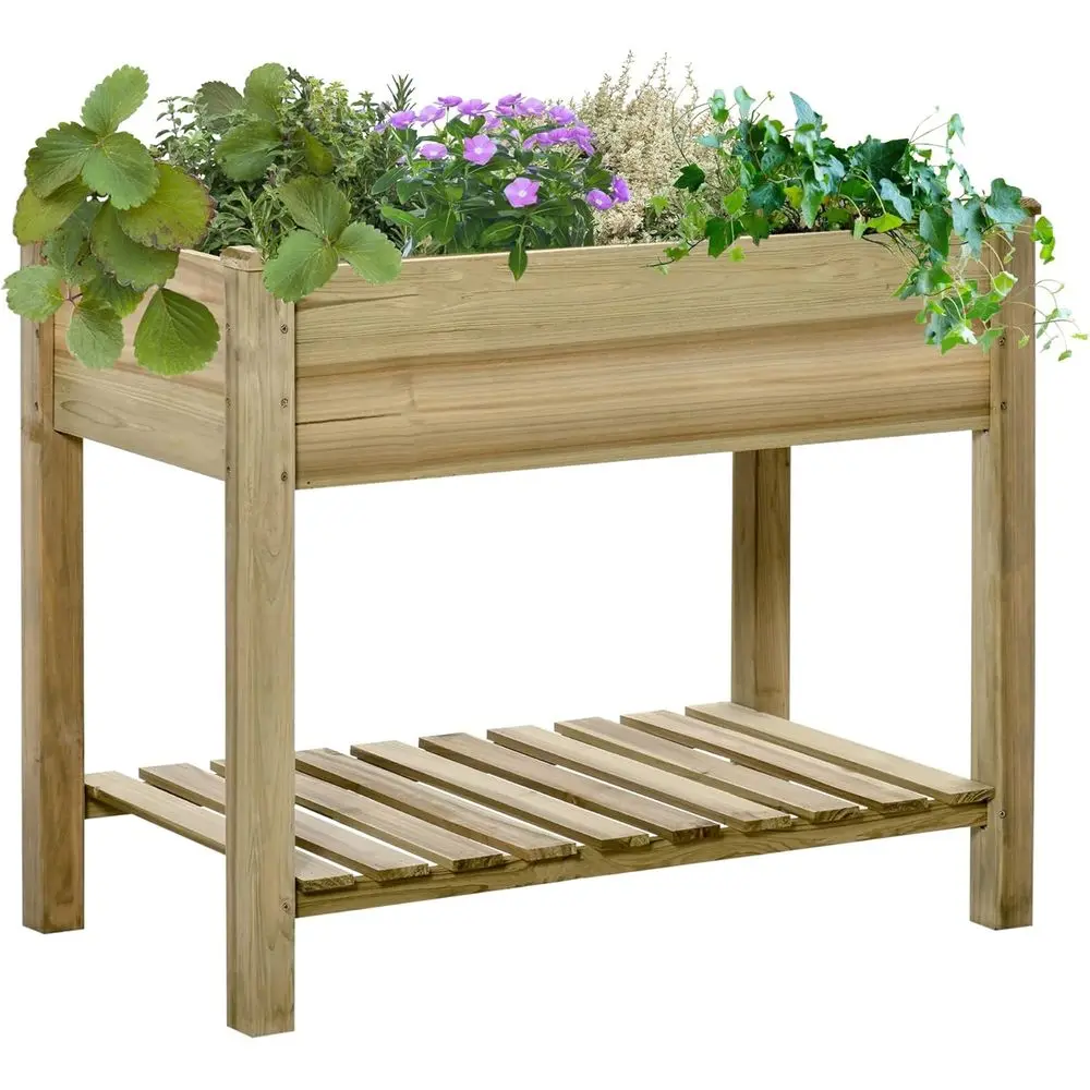 Грядка-клумба Outsunny 36x20x30 дюймов, приподнятая деревянная грядка на ножках с полкой для хранения, для сада, патио, балкона
Грядка-клумба Outsunny 36x20x30 дюймов, приподнятая деревянная грядка на ножках с полкой для хранения, для сада, патио, балкона